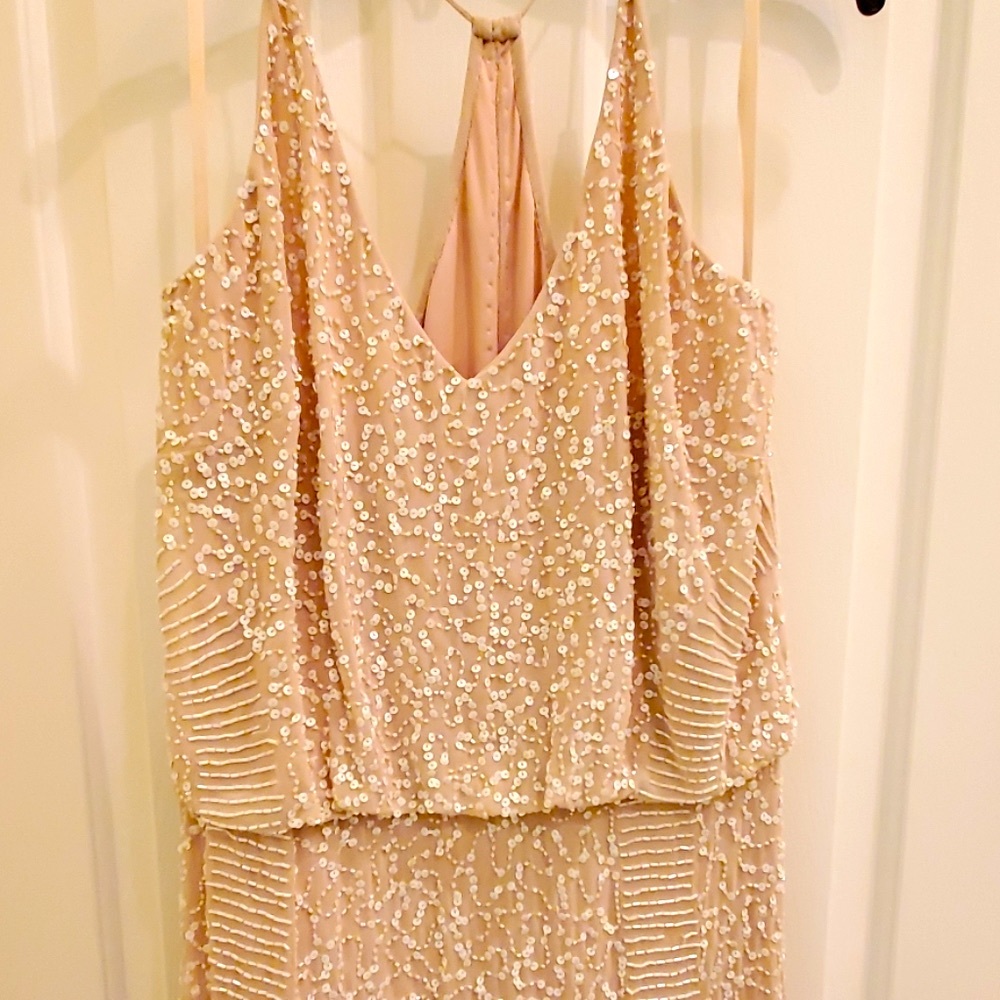 NWT Sequins & Beaded Gown